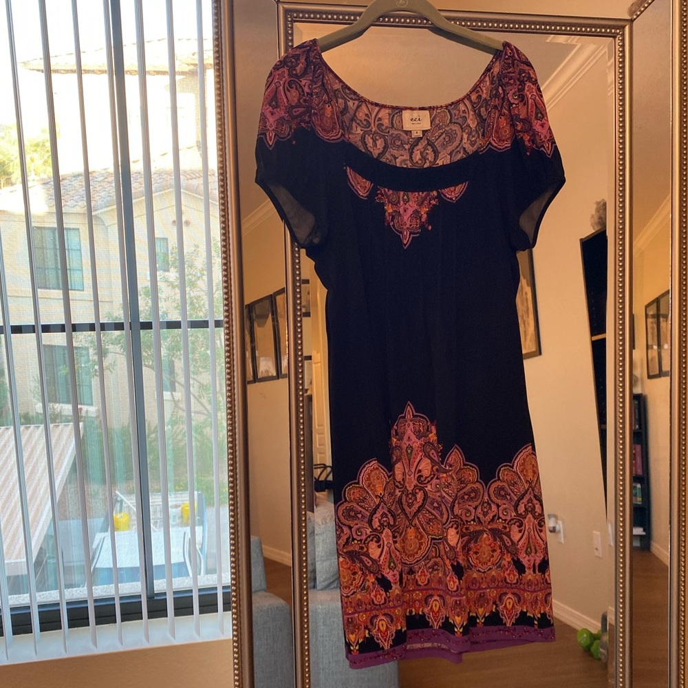 ECI Black floral dress